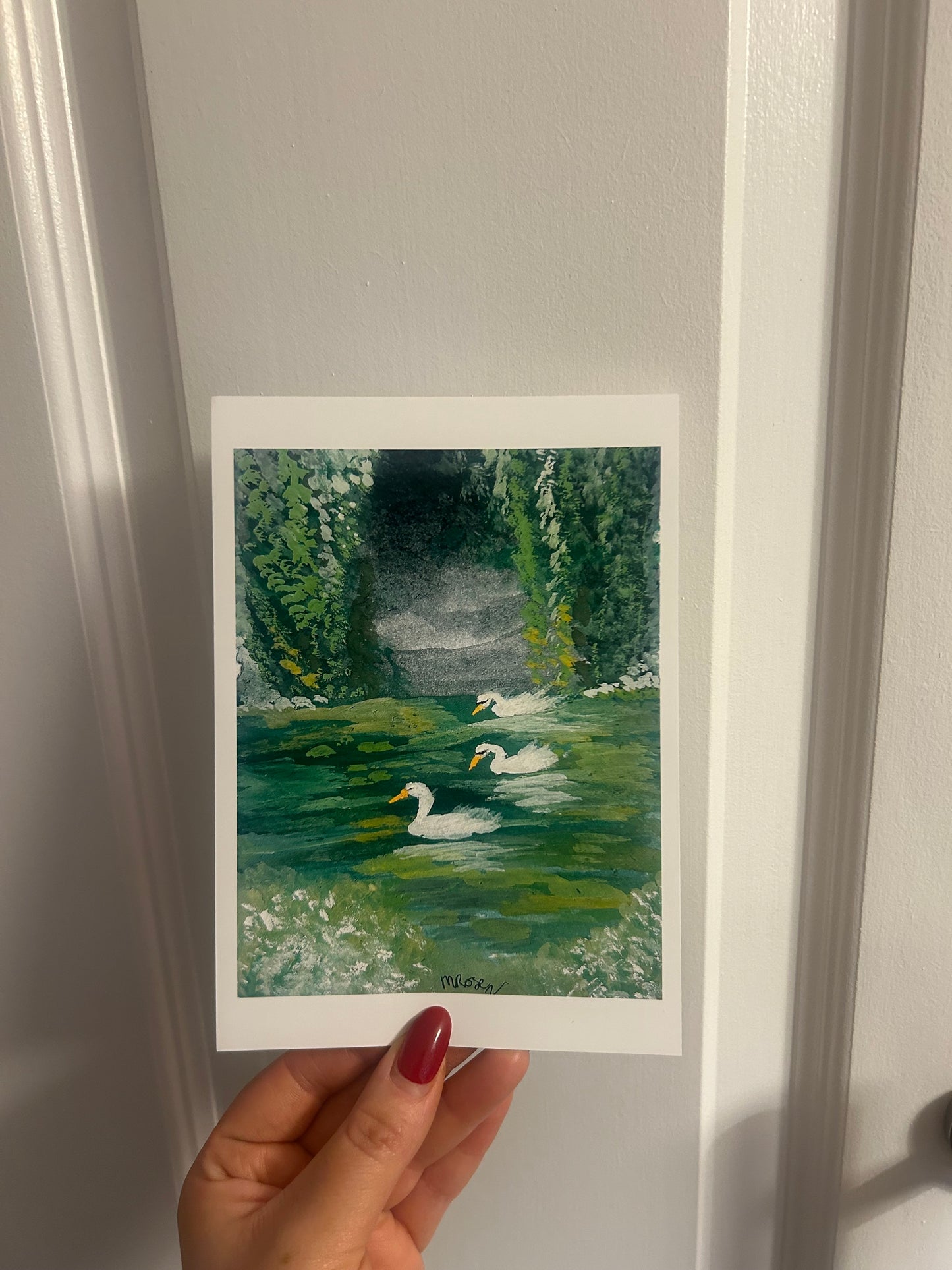 5” x 7” Swans In A Lake Art Print