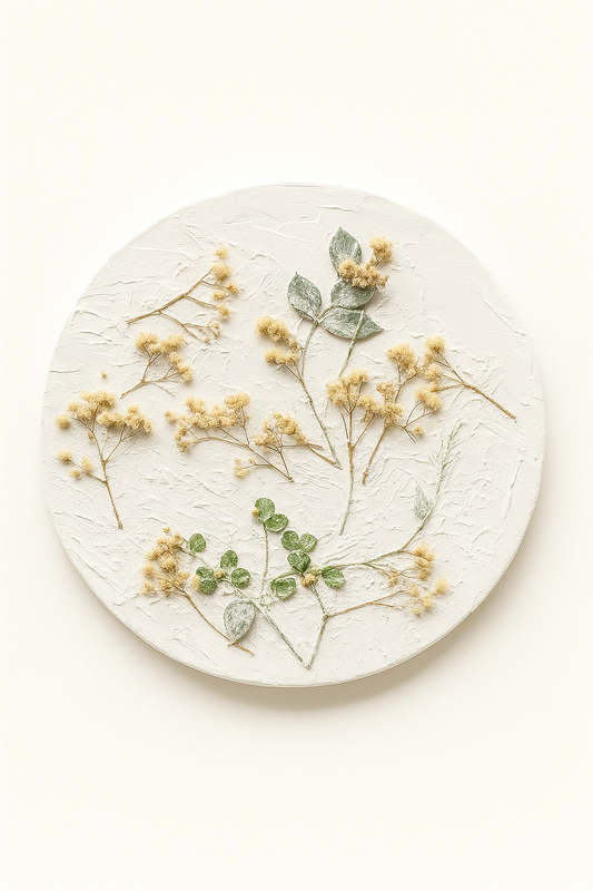 Original Oval 30x30cm Floral Art Canvas