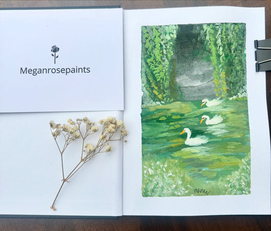 5” x 7” Swans In A Lake Art Print