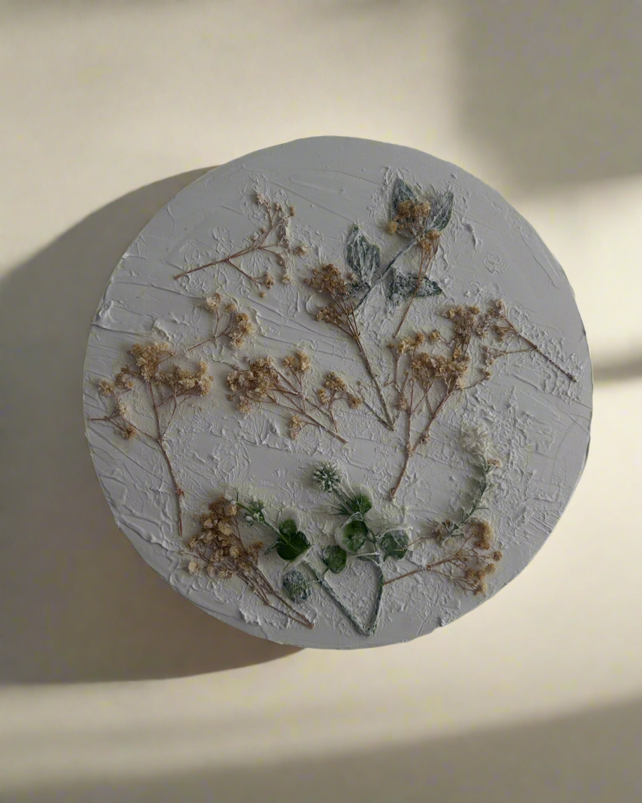 Original Oval 30x30cm Floral Art Canvas